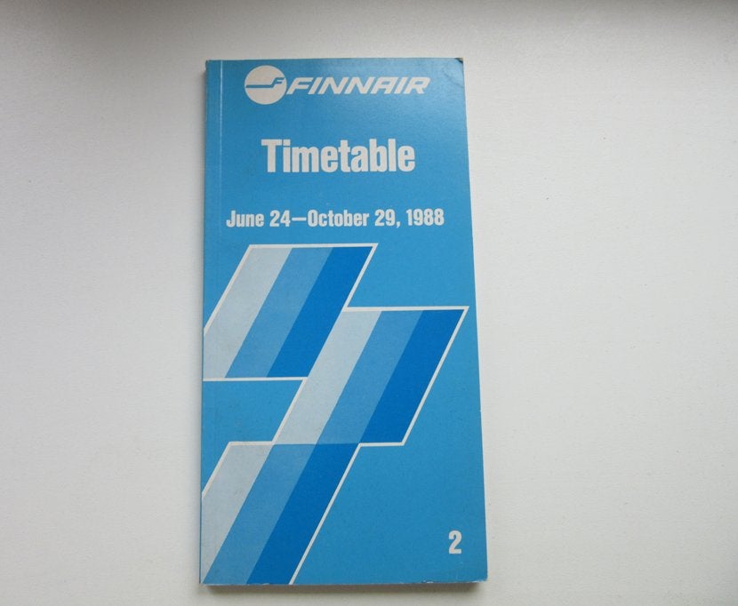 Finnair timetable 1988, Verzamelen, Verzenden, Gebruikt, Schaalmodel