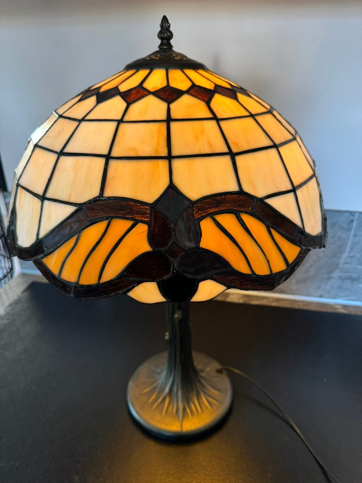 Grote tiffany lamp, Huis en Inrichting, Ophalen of Verzenden, Zo goed als nieuw, Glas, Minder dan 50 cm