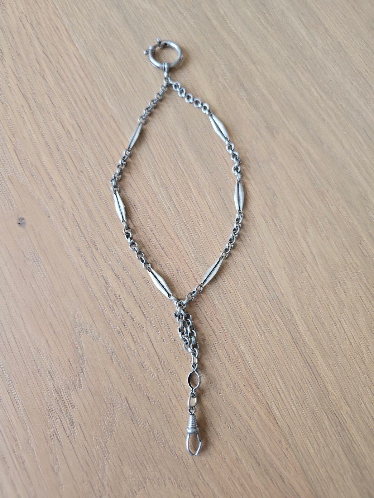 Antieke Art Deco (ver)zilveren zakhorloge ketting 15Gram €59, Ophalen of Verzenden, Zilver, Ketting