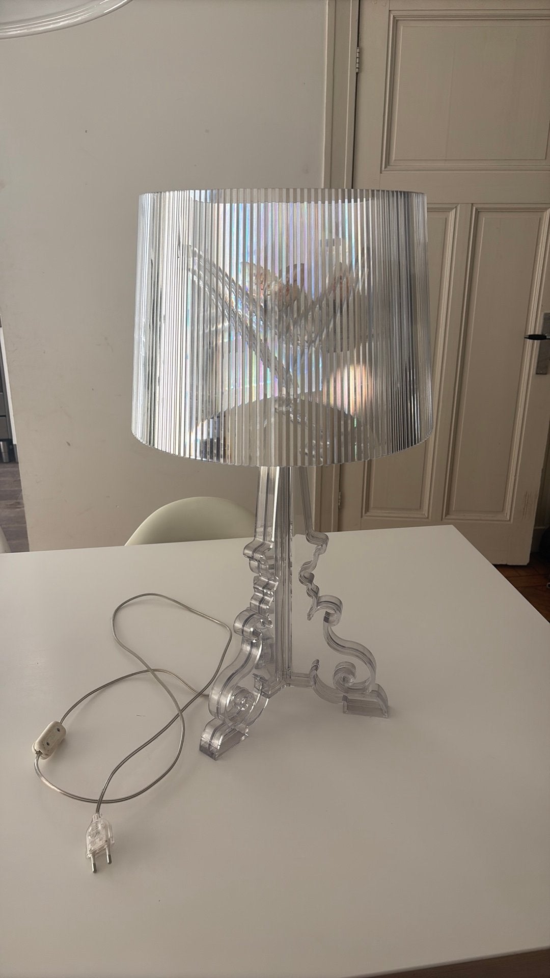 Kartell bourgie lamp transparant, Huis en Inrichting, Lampen | Tafellampen, Ophalen of Verzenden, Zo goed als nieuw