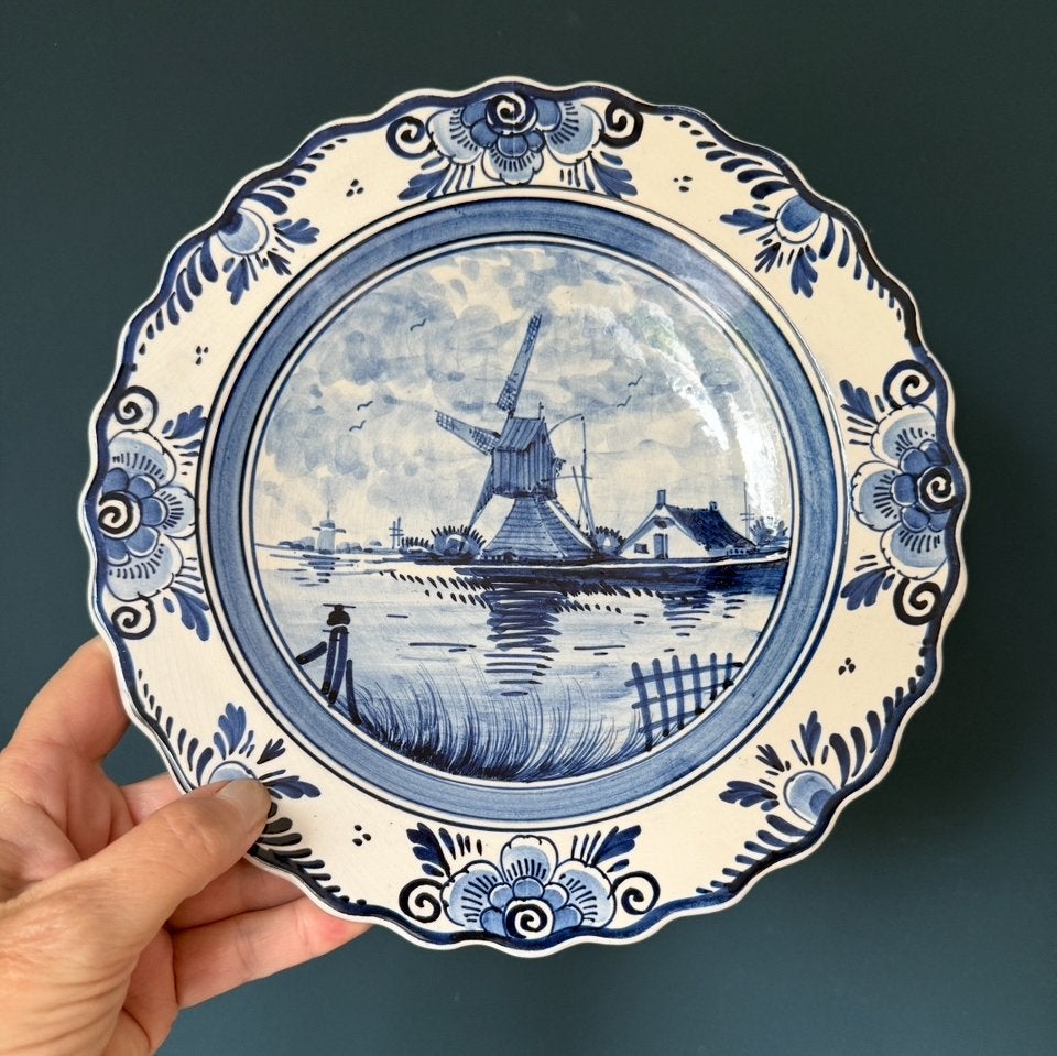 Delfts blauw handgeschilderd wandbord, Ophalen of Verzenden