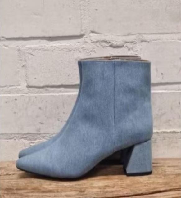 DWARS - Leergevoerde laarsjes maat 37 - Nieuw €149 - DWRS, DWRS, Blauw, Lage of Enkellaarzen, Nieuw