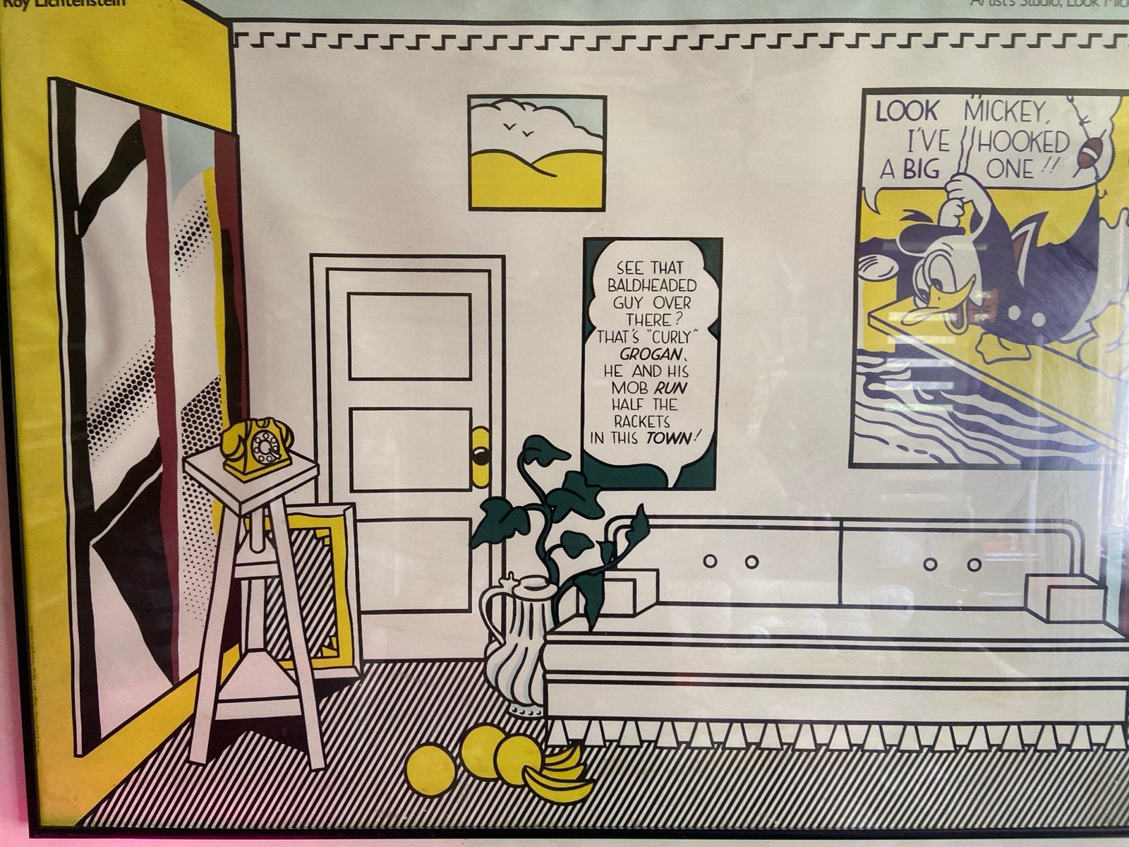 Roy Lichtenstein 'Artist's Studio Look Mickey' Poster, Ophalen of Verzenden