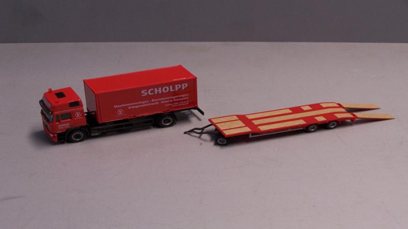 MAN F2000 HD Container-LKW und TU 3 "Scholpp" Herpa, Hobby en Vrije tijd, Modelauto's | 1:87, Nieuw, Ophalen of Verzenden, Bus of Vrachtwagen