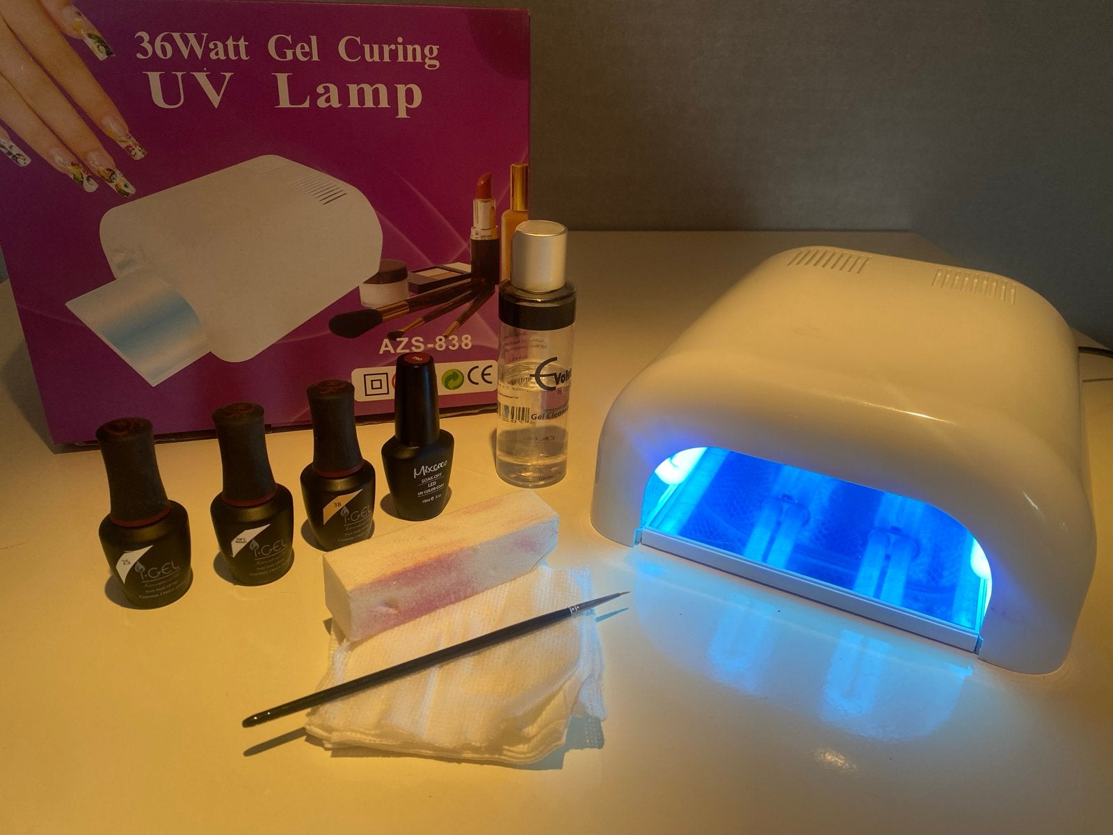 Complete UV lamp set voor gelnagels met toebehoren, Ophalen of Verzenden, Zo goed als nieuw, Gehele gezicht, Overige typen