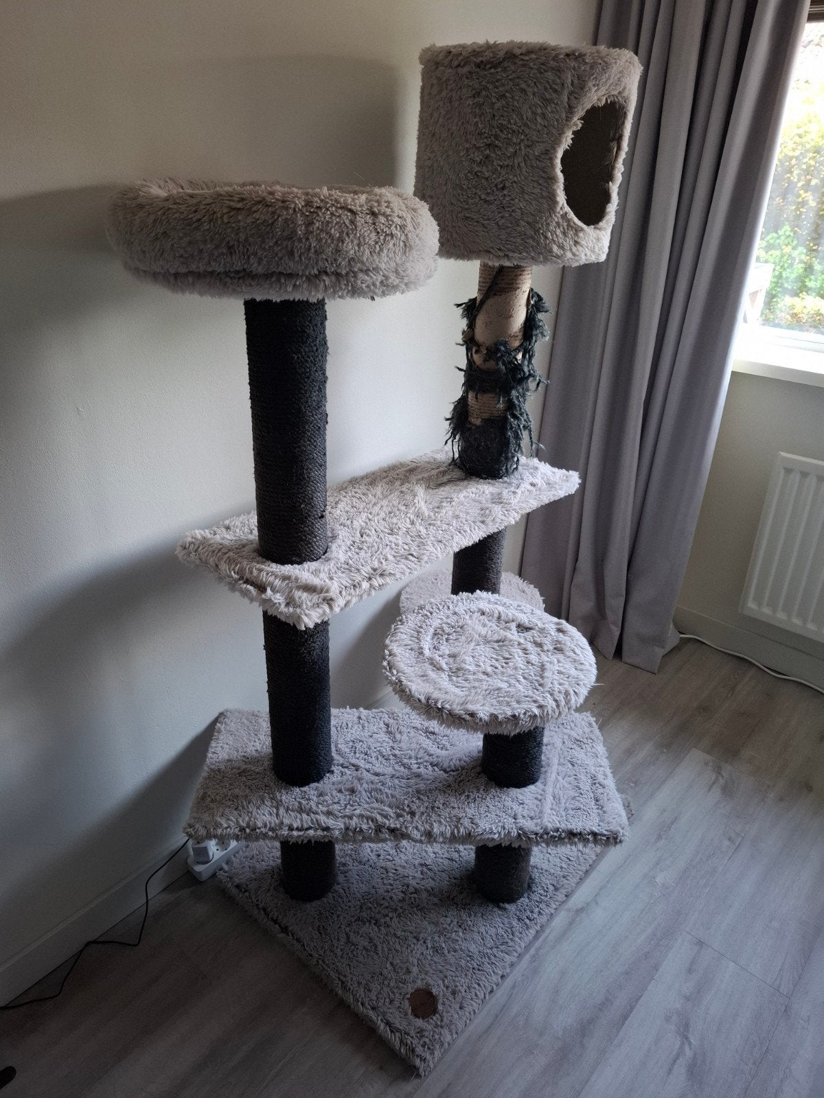 Krabpaal grijs/zwart, Dieren en Toebehoren, Ophalen, Gebruikt, Krabpaal