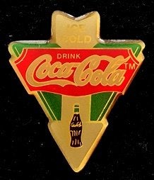 Coca-Cola Ice gold pin, Verzamelen, Verzenden, Nieuw, Merk, Speldje of Pin