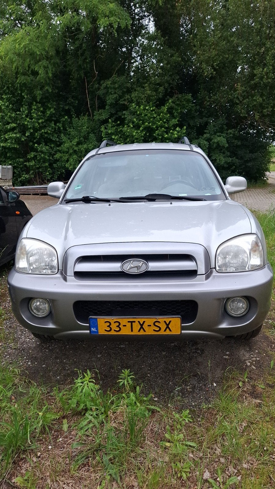 Auto te koop zilvergrijs, Auto's, Hyundai, Santa Fe, 4 cilinders, Stoelverwarming, Leder
