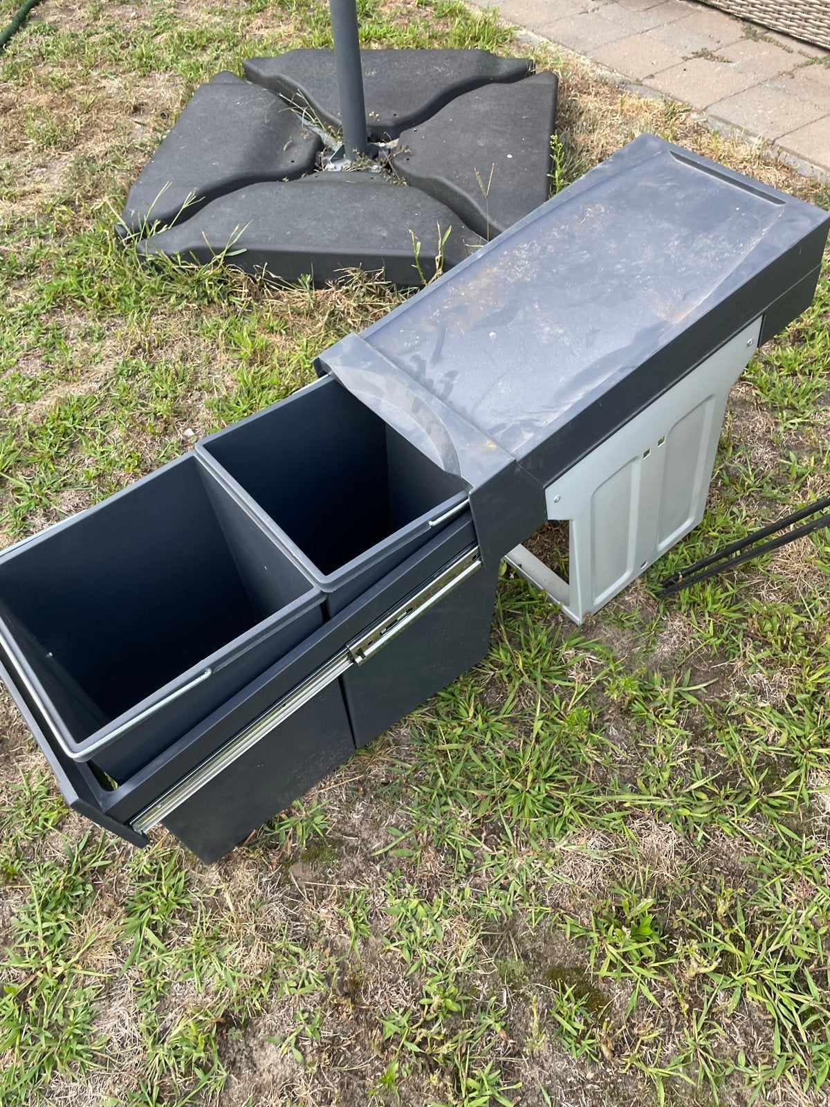 Nieuwe dubbele afvalbak voor keukenblok, 20 tot 30 liter, Ophalen, Nieuw, Kunststof