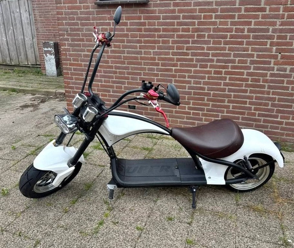 Elektrische mangosteen m1 - Wit met Bruin Zadel 400 km, Ophalen, Gebruikt, Elektrisch, Overige merken