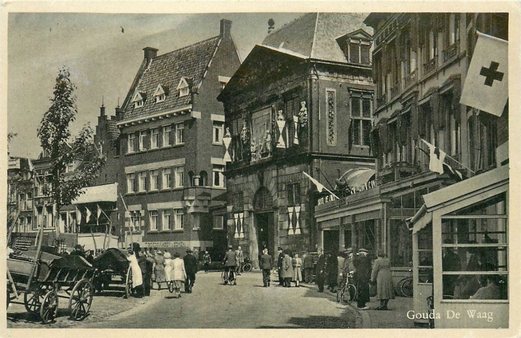 701-389-009 Gouda De Waag, Ophalen of Verzenden, Voor 1920, Zuid-Holland