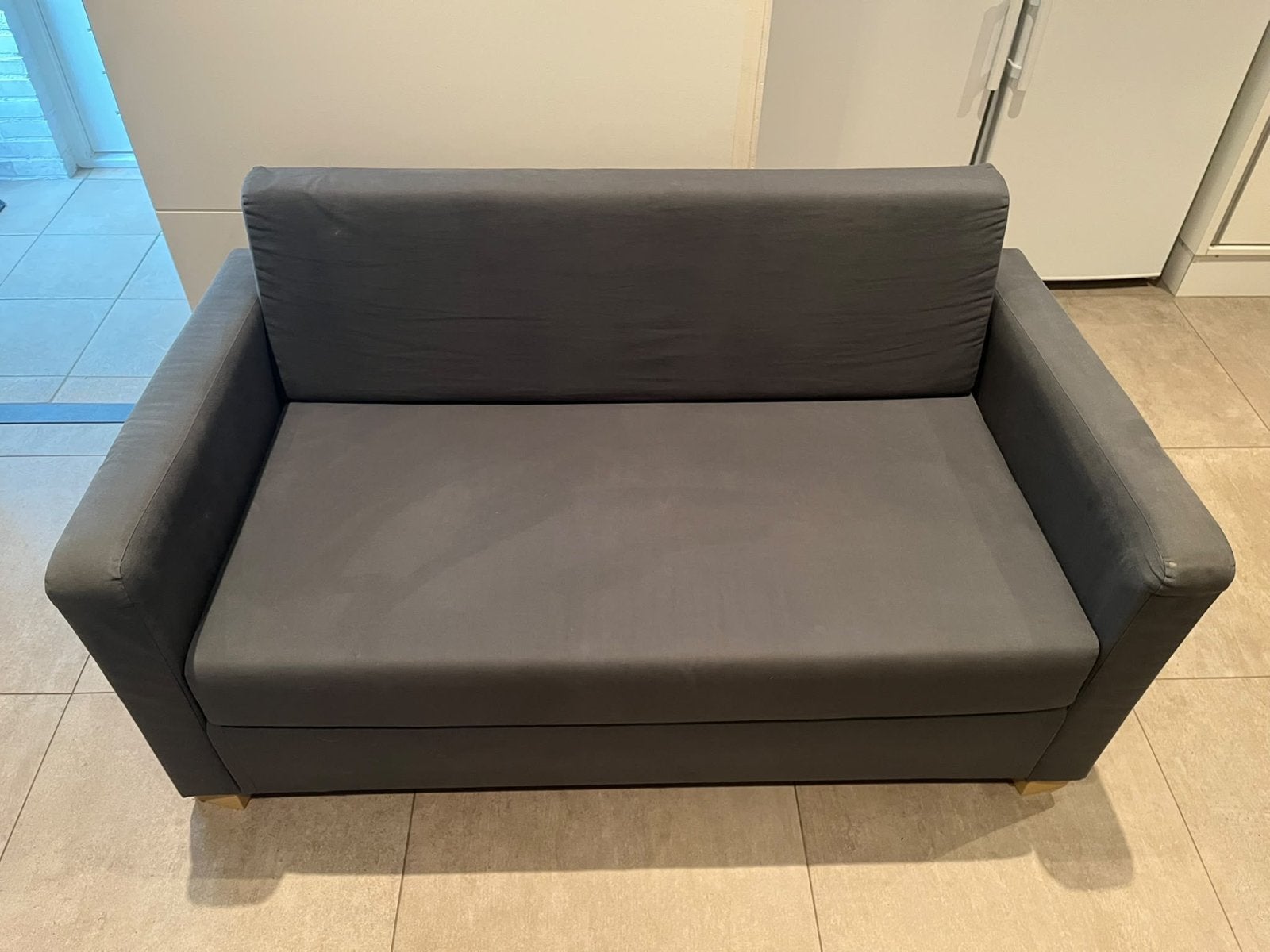 Compacte slaapbank - Grijs Ikea, Ophalen, Gebruikt, Tweepersoons, Grijs