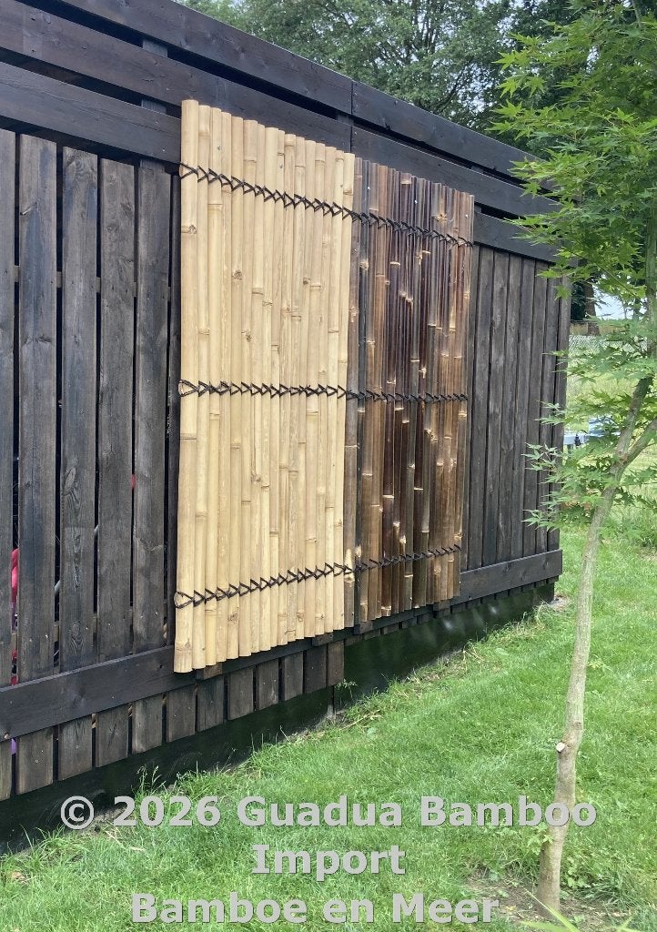 Tuinscherm bamboe donker of naturel halfrond, Ophalen, 100 tot 150 cm, Nieuw, 150 tot 200 cm