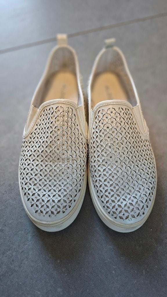 ALDO witte slip-on sneakers met strass – maat 39, Wit, Ophalen of Verzenden, Sneakers of Gympen, ALDO