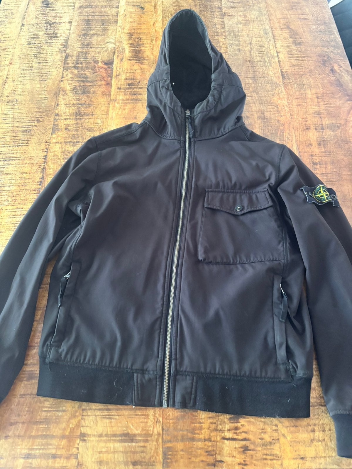 Stone Island Soft Shell jas maat M, Ophalen of Verzenden, Zo goed als nieuw, Maat 48/50 (M), Zwart