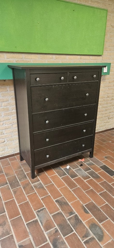 Ikea zwarte ladekast, Huis en Inrichting, Kasten | Ladekasten, Ophalen, 50 tot 100 cm, Zo goed als nieuw, 3 of 4 laden