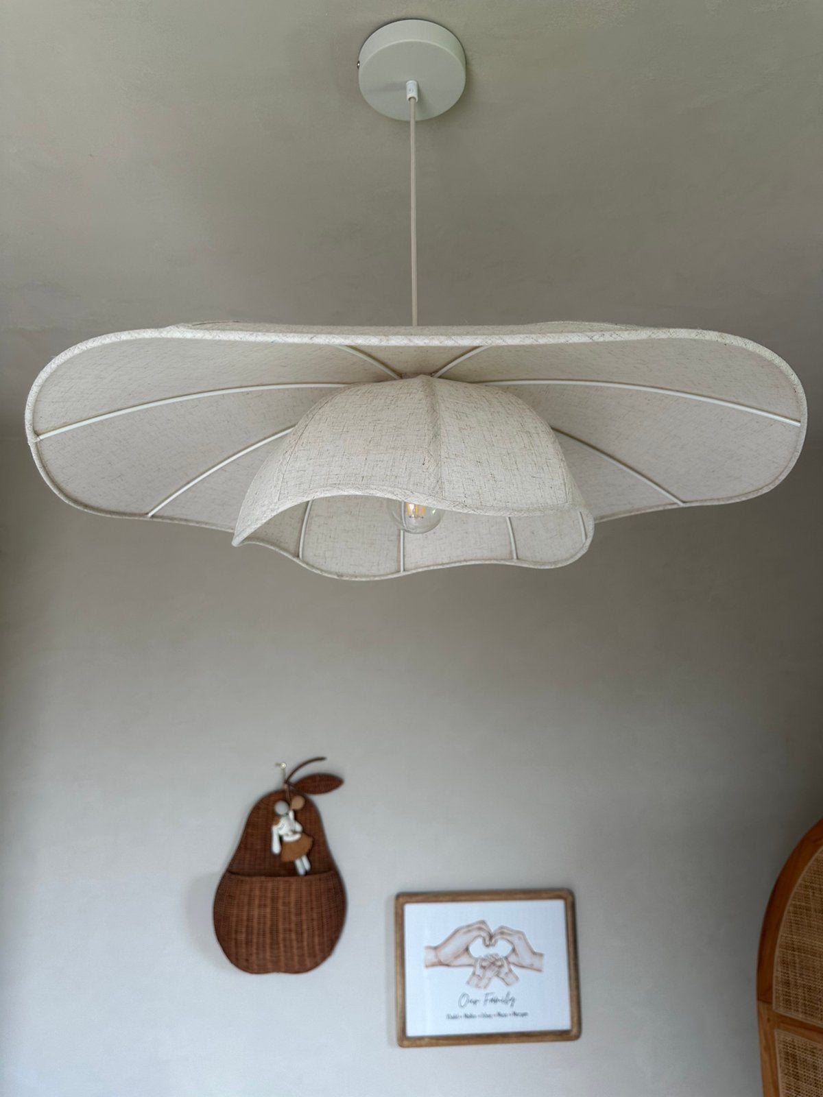 Linnen lamp, Huis en Inrichting, Ophalen, Zo goed als nieuw