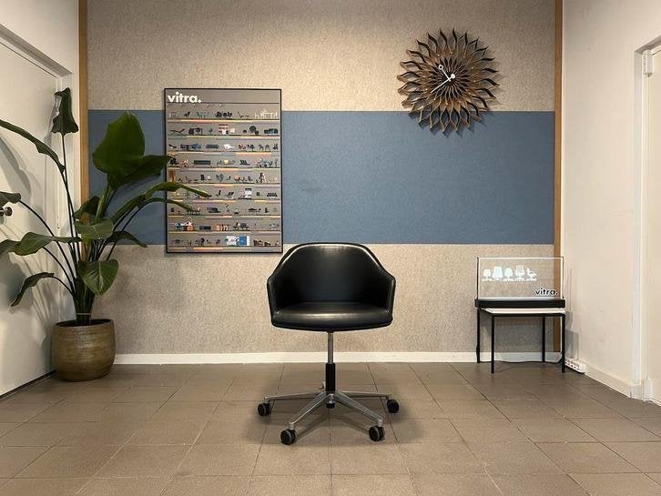 Vitra | Bouroullec | Softshell | Zwart leer | 1x, Vitra, Gebruikt, Zwart, Ophalen of Verzenden
