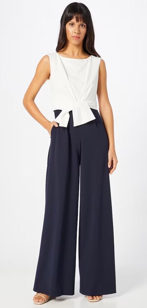 Phase Eight luxe vrouwelijke jumpsuit donkerblauw/wit 36/38, Kleding | Dames, Verzenden, Nieuw, Maat 38/40 (M), Meerkleurig