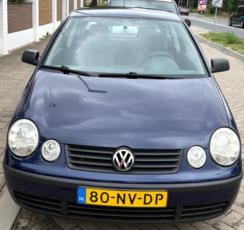 Volkswagen Polo 1.4 55KW 2004 Blauw, Voorwielaandrijving, 4 cilinders, Blauw, Origineel Nederlands