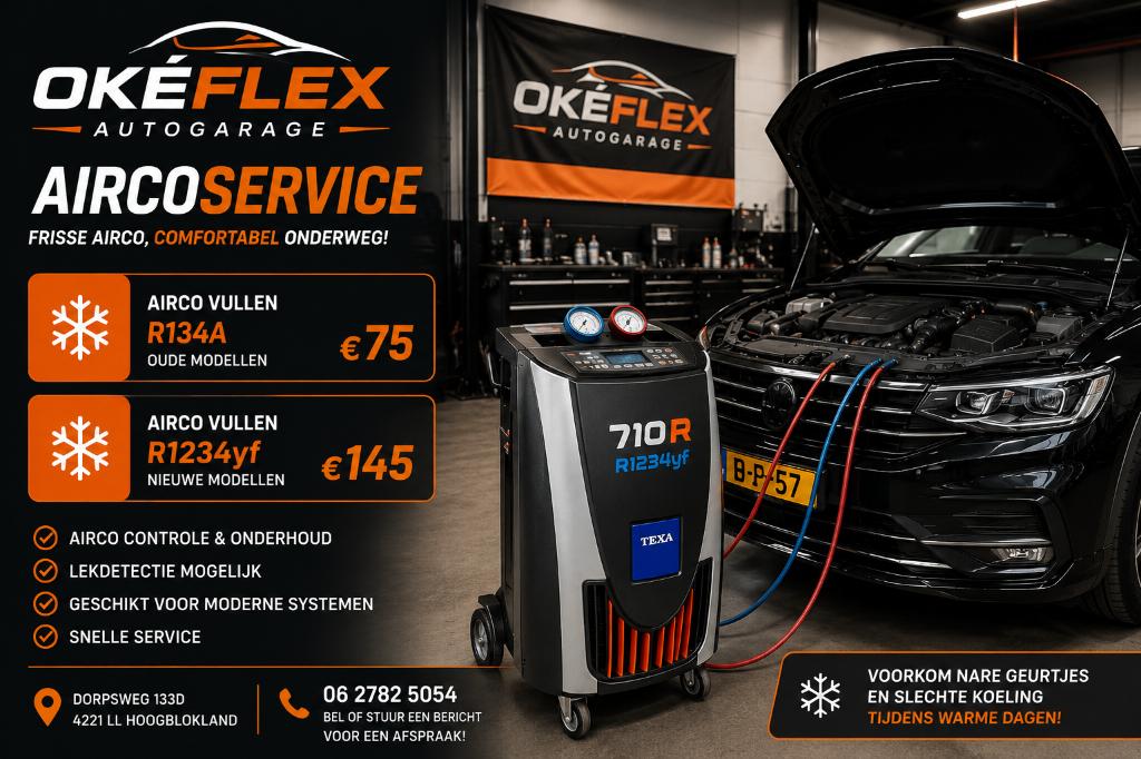 Aircoservice / Airco Vullen / €75 R134A / 145 R1234yf, Ophalen