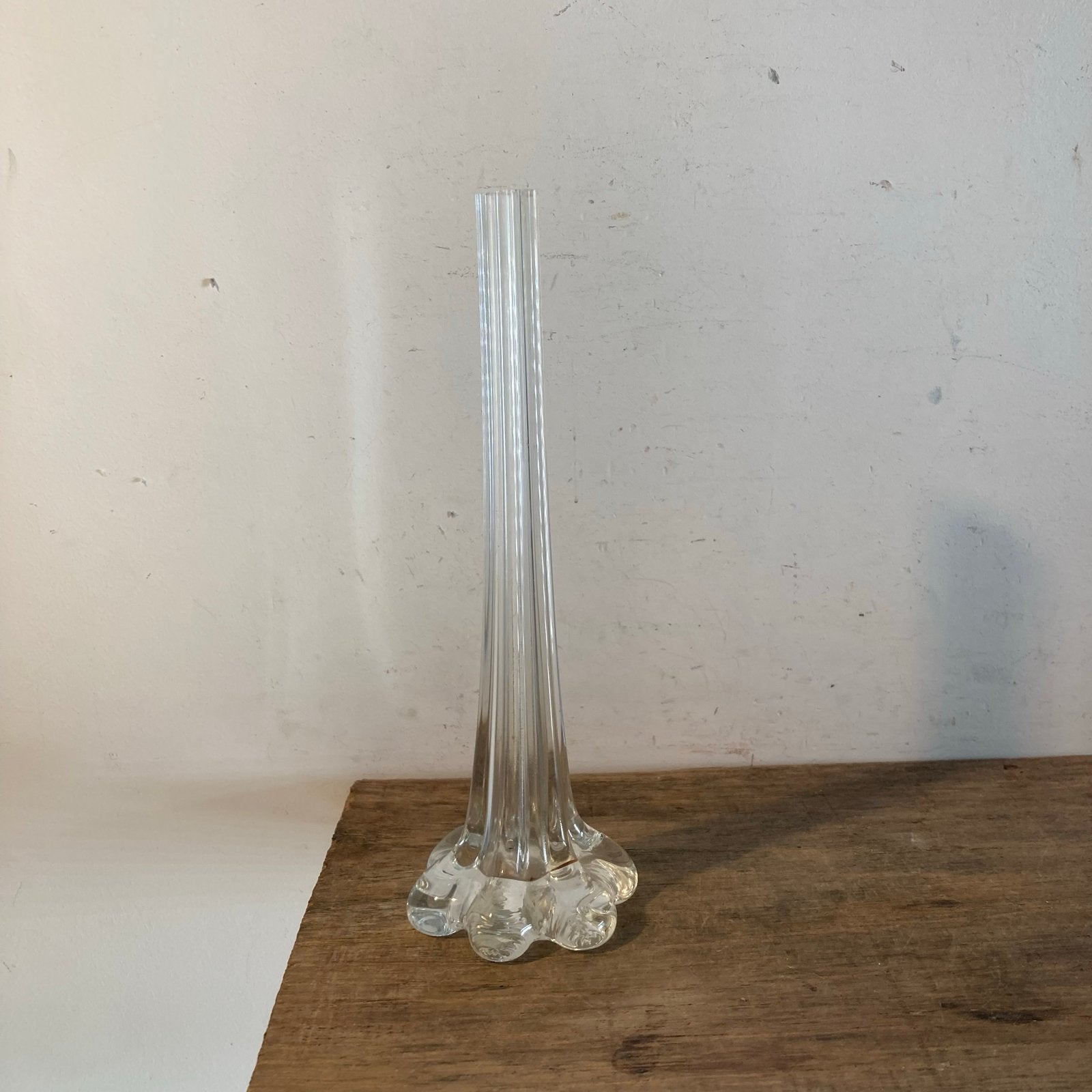 Vintage Glazen Solifleur Vaas 'Olifantenpoot' Mid-Century Mo, Ophalen of Verzenden
