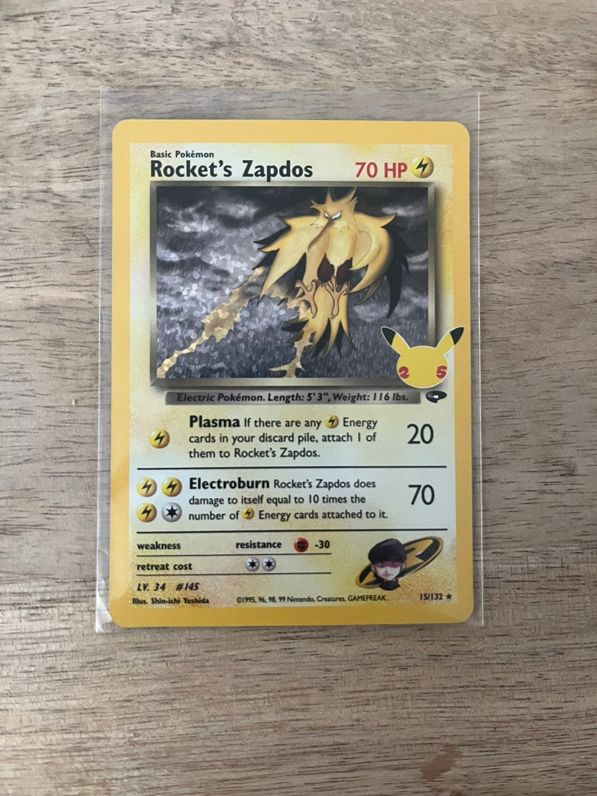 Rocket’s Zapdos 15/132, Ophalen of Verzenden, Zo goed als nieuw, Losse kaart, Foil