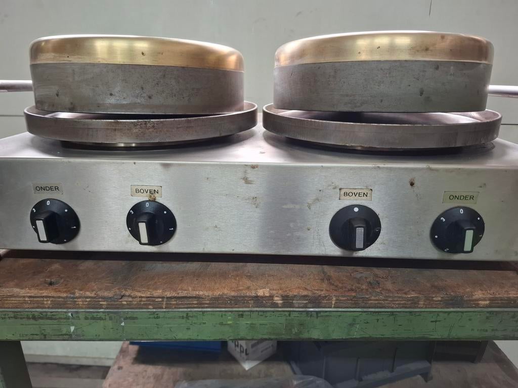 Professionele Dubbele Pannenkoekenplaat/ machine, Zakelijke goederen, Horeca | Keukenapparatuur, Ophalen of Verzenden, Gebruikt