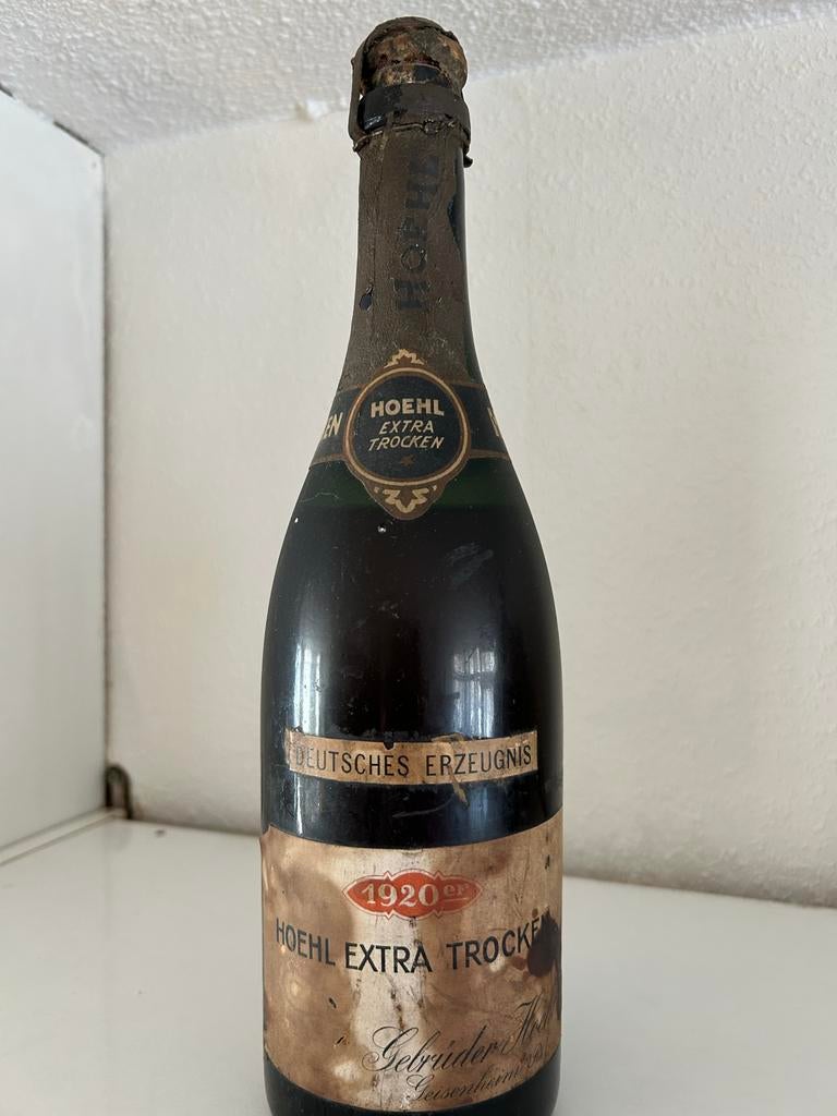Zeldzame Hoehl Extra Trocken Champagne 1920, Ophalen of Verzenden, Gebruikt, Overige gebieden, Champagne