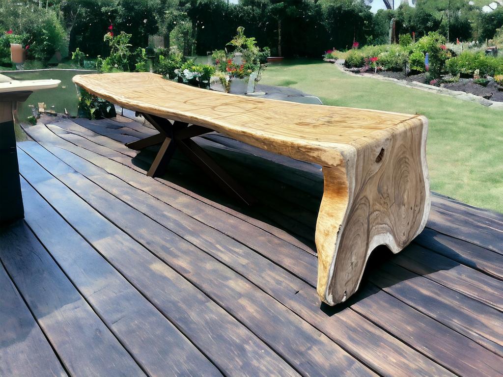 Outdoor boomstam eettafel 400cm massief suarhout, Huis en Inrichting, Tafels | Eettafels, Nieuw, 200 cm of meer, Vijf personen of meer