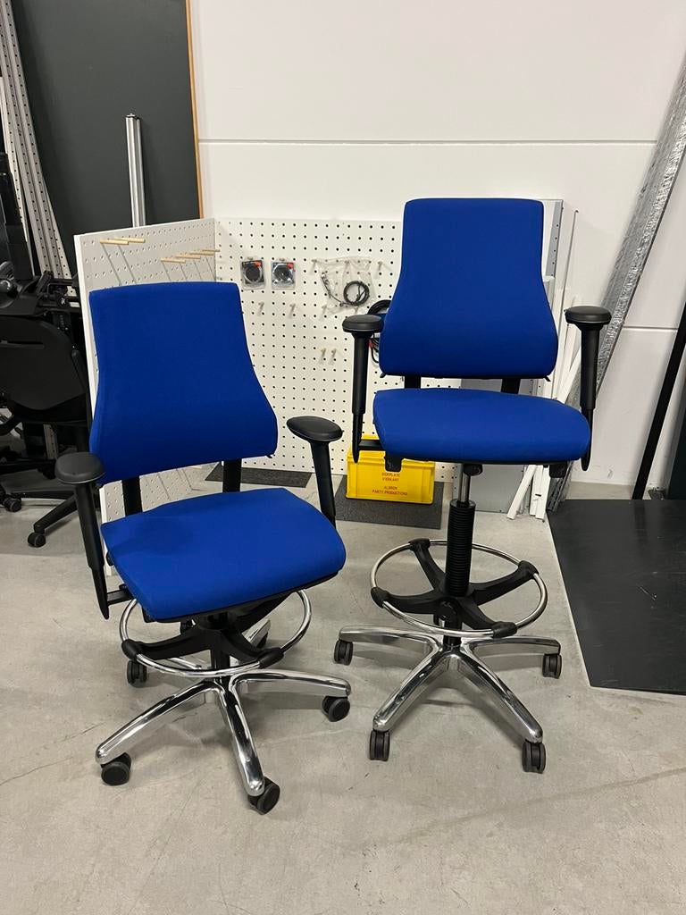 Bma axia 2.4 Hoge deskstoel kassastoel, blauw bureaustoel, Ophalen, Gebruikt, Blauw, Bma axia