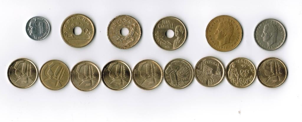 Spanje munten Peseta 1975 - 1998, Ophalen of Verzenden, Overige landen