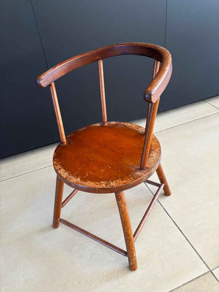 Antieke vintage stoel voor peuter of pop ca. 1950, Antiek en Kunst, Ophalen of Verzenden