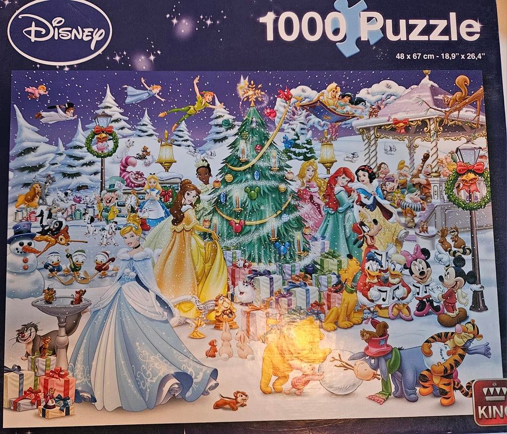 Disney Kerstpuzzel - 1000 Stukjes, Ophalen of Verzenden, 500 t/m 1500 stukjes, Zo goed als nieuw, Legpuzzel