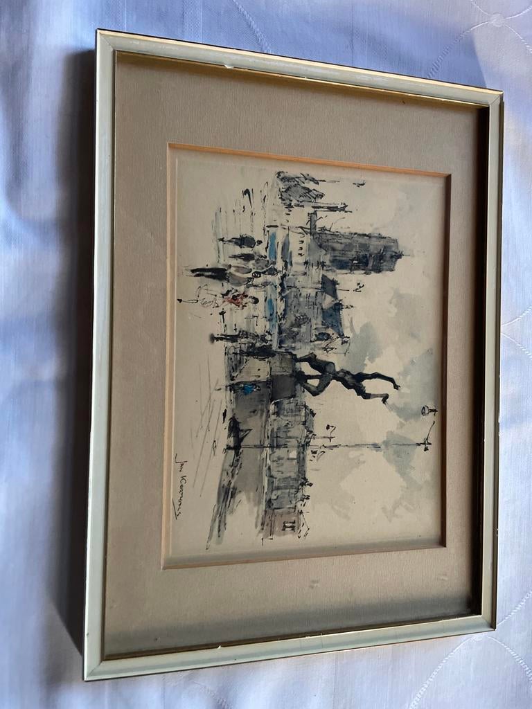 Jan Korthals - Abstracte Stad, Ophalen of Verzenden