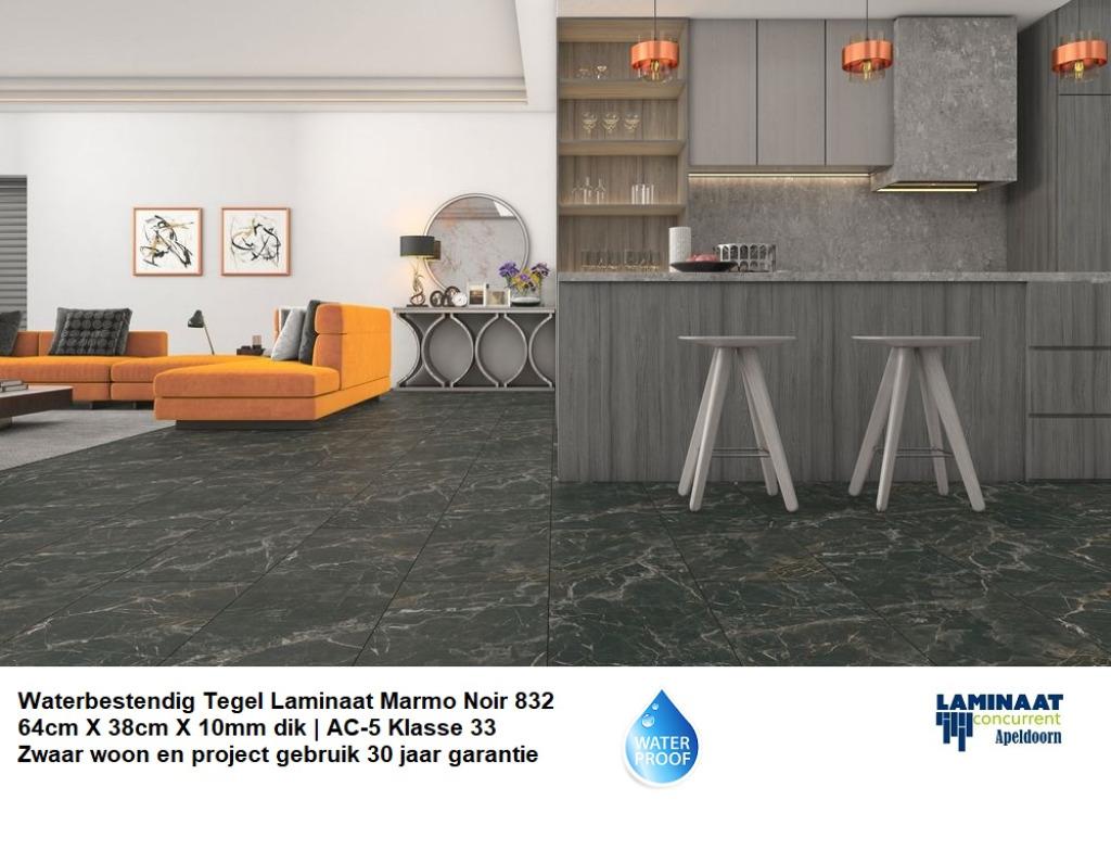 10mm dik Waterbestendig Laminaat Marmer zwart €14,95p/m2