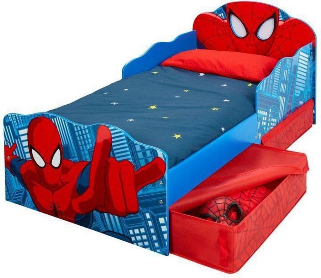 Peuterbed Spiderman - met lades, Lattenbodem, 70 tot 85 cm, Zo goed als nieuw, 140 tot 160 cm