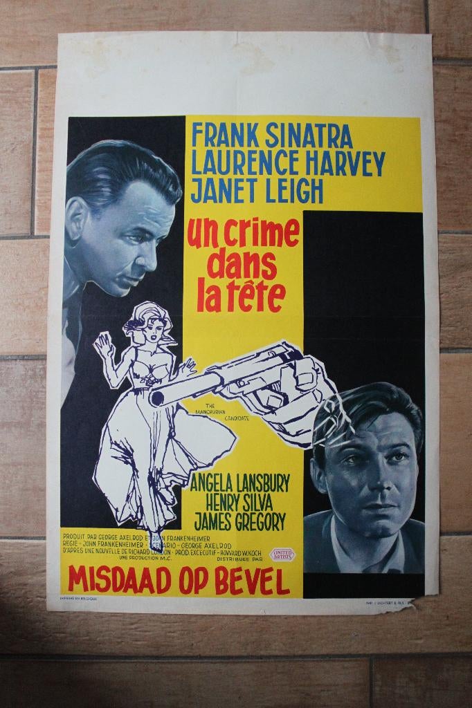 filmaffiche Frank Sinatra Manchurian Candidate filmposter, Verzamelen, Posters, Gebruikt, Film en Tv, A1 t/m A3, Rechthoekig Staand