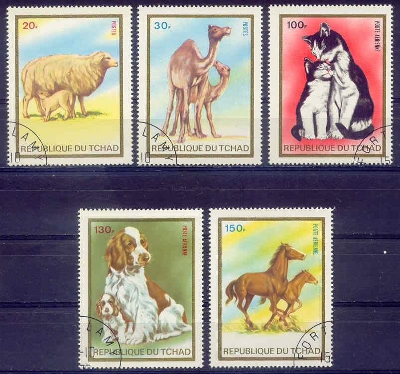 Tsjaad 1973 M669-673 gest., Postzegels en Munten, Postzegels | Afrika, Ophalen of Verzenden, Overige landen, Gestempeld