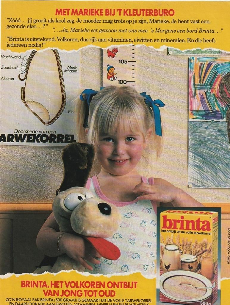 Retro reclame 1982 Brinta meisje Marieke consultatiebureau, Verzenden, Overige typen