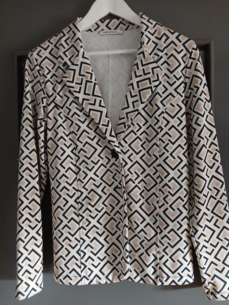 Angelle Milan travelstof blazer maat L, Ophalen of Verzenden, Zo goed als nieuw, Maat 38/40 (M)