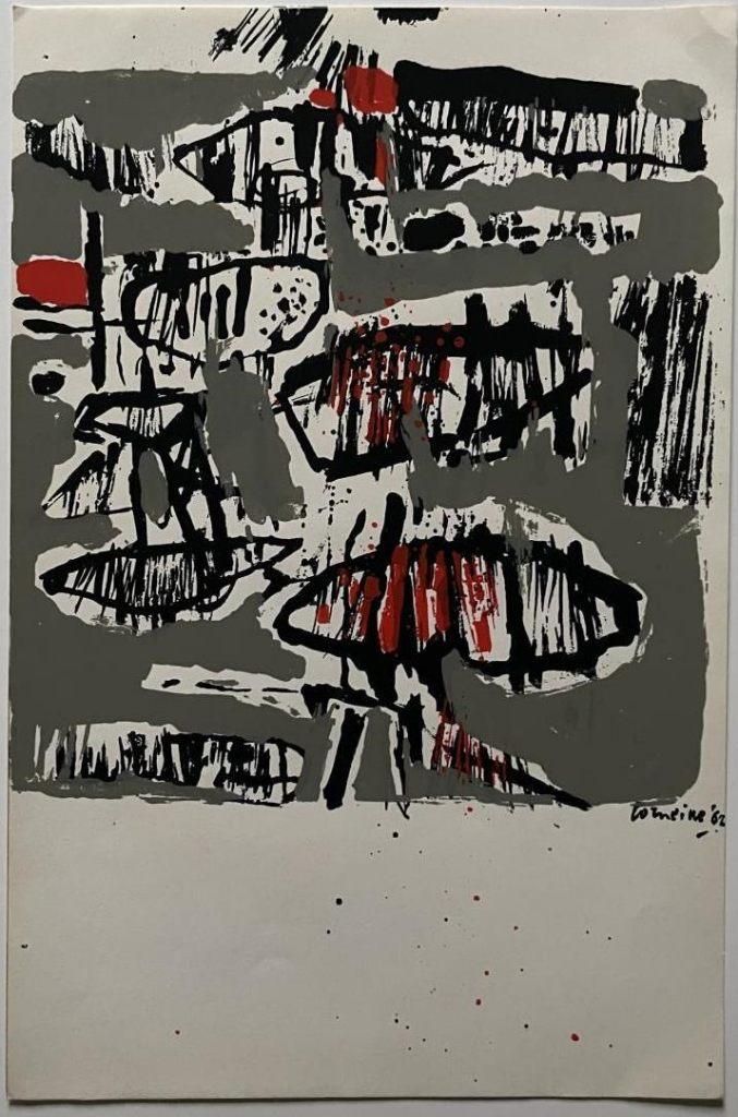 Corneille Beverloo(1922)Lithografie "Abstract Comp " Ges Ged, Ophalen of Verzenden