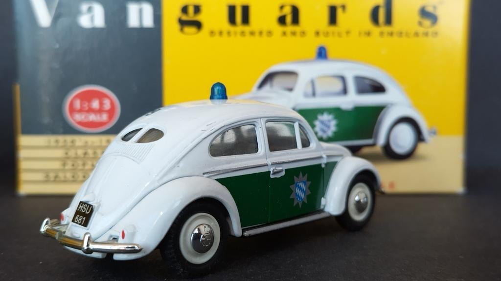 Volkswagen VW kafer Polizei Beetle 1:43 Vanguards Pol, Hobby en Vrije tijd, Modelauto's | 1:43, Overige merken, Auto, Verzenden