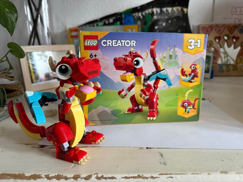 LEGO Creator 3-in-1 Rode Draak - Compleet, Kinderen en Baby's, Speelgoed | Duplo en Lego, Ophalen of Verzenden, Zo goed als nieuw