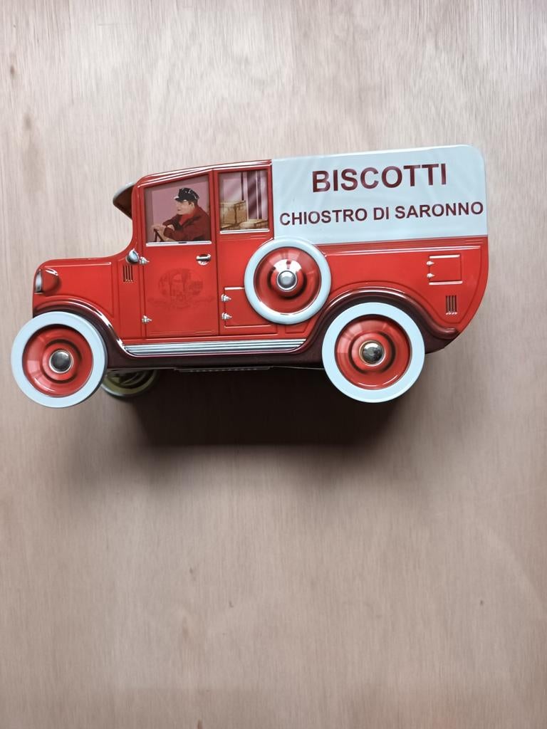 Biscotti saronno koekblik in nette staat, Ophalen of Verzenden, Zo goed als nieuw, Reclamebord