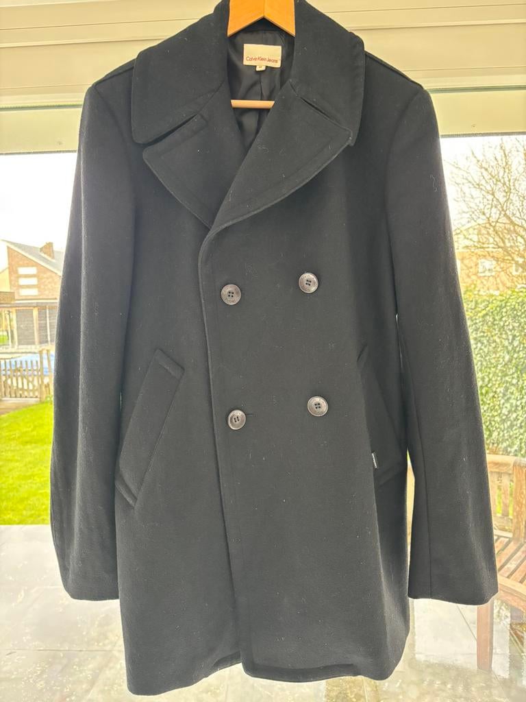 Calvin klein maat m wollen jas zwart, Ophalen of Verzenden, Zo goed als nieuw, Zwart