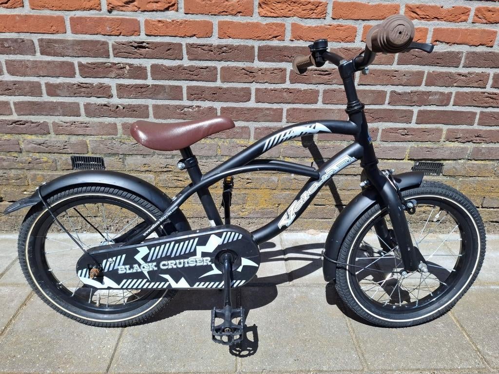 Volare Black Cruiser Kinderfiets Jongens 16 inch Zwart, Ophalen, Zo goed als nieuw, 16 tot 20 inch, Volare