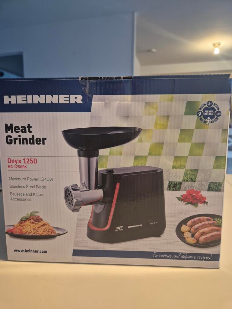 Heinner Vleesmolen Onyx 1250 - Nieuw in doos, Ophalen of Verzenden, Nieuw