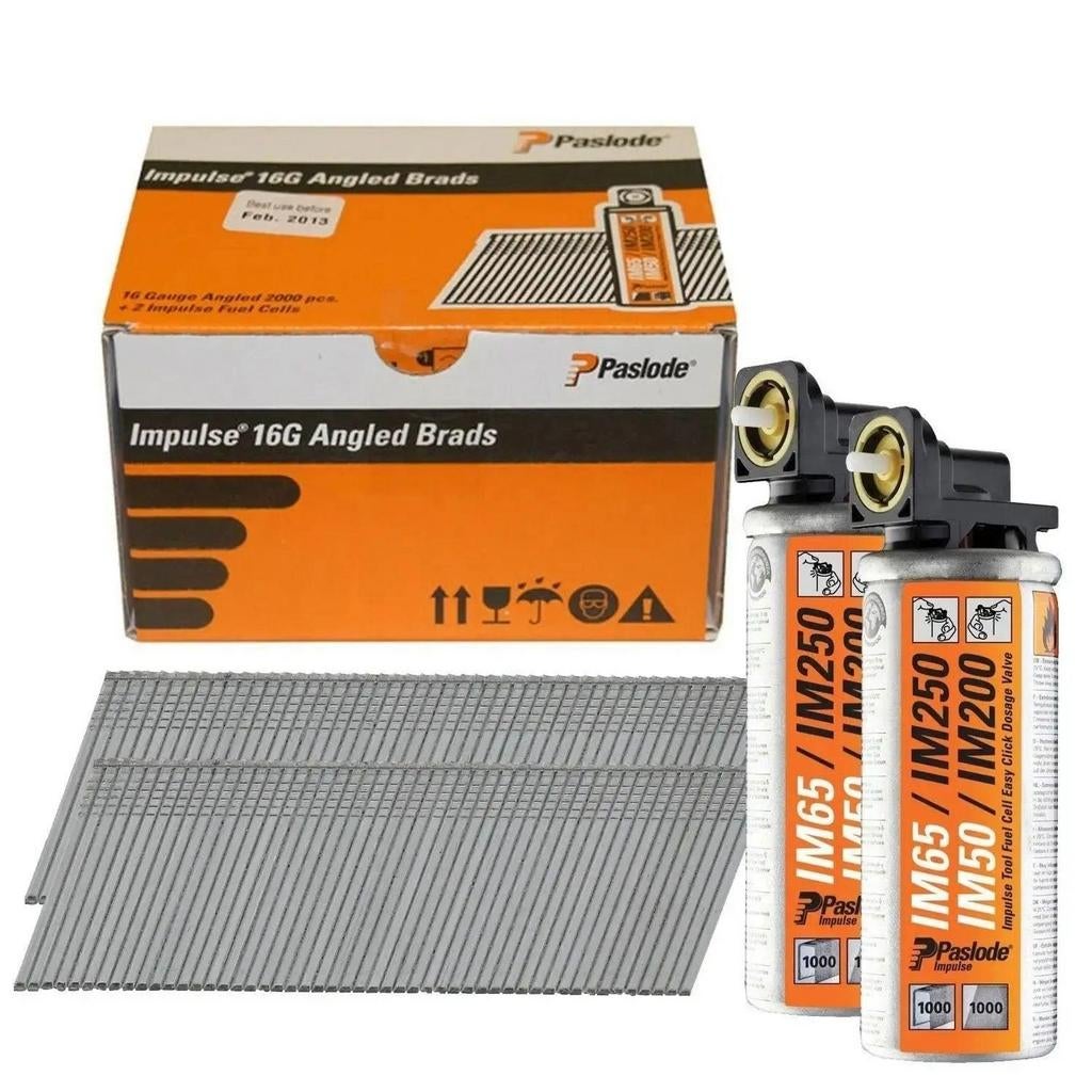 Paslode Impulse 16G Angled Brads + Brandstofcellen, Ophalen of Verzenden, Nieuw