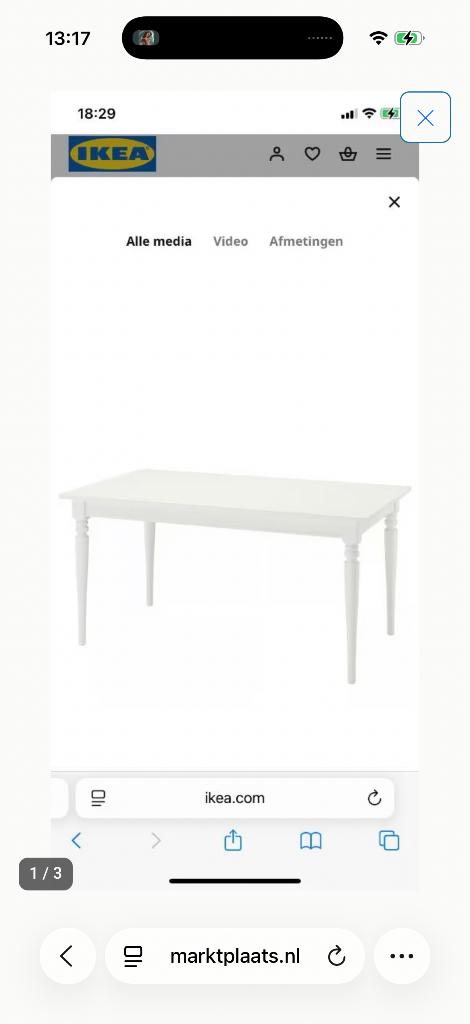 Te koop Uitschuifbare eettafel, wit, 155/215x87 cm, Ophalen, 50 tot 100 cm, Zo goed als nieuw, Vijf personen of meer